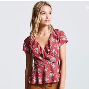 Forever 21 woven floral blouse